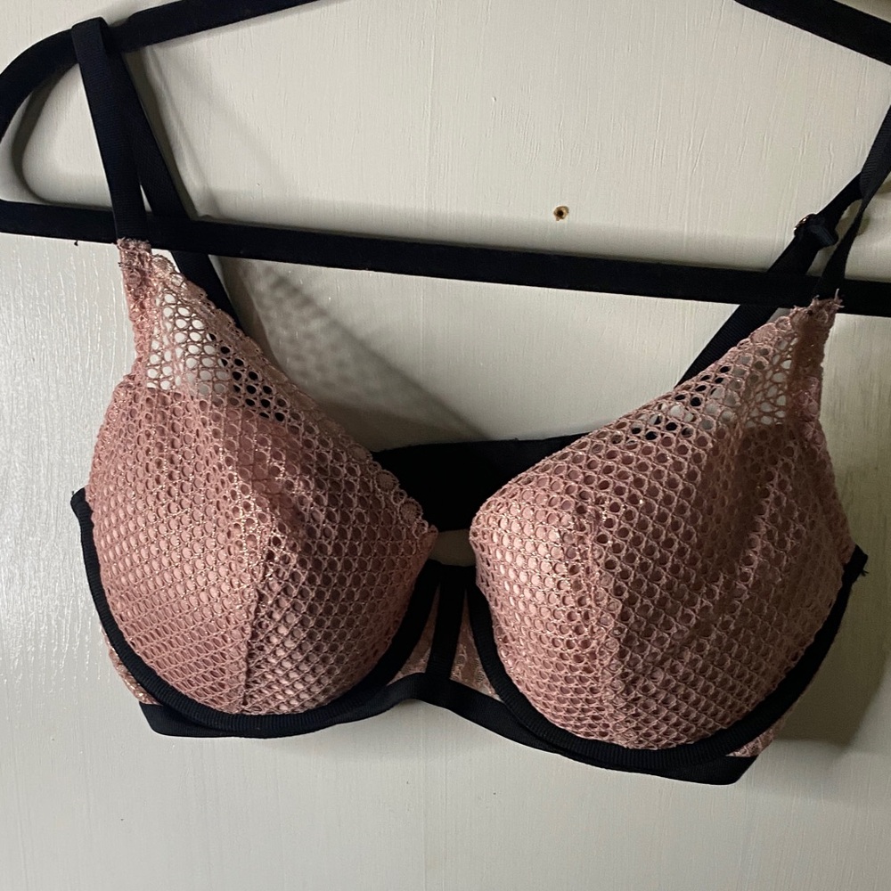 Victoria's Secret Mesh Pink and Black Bra